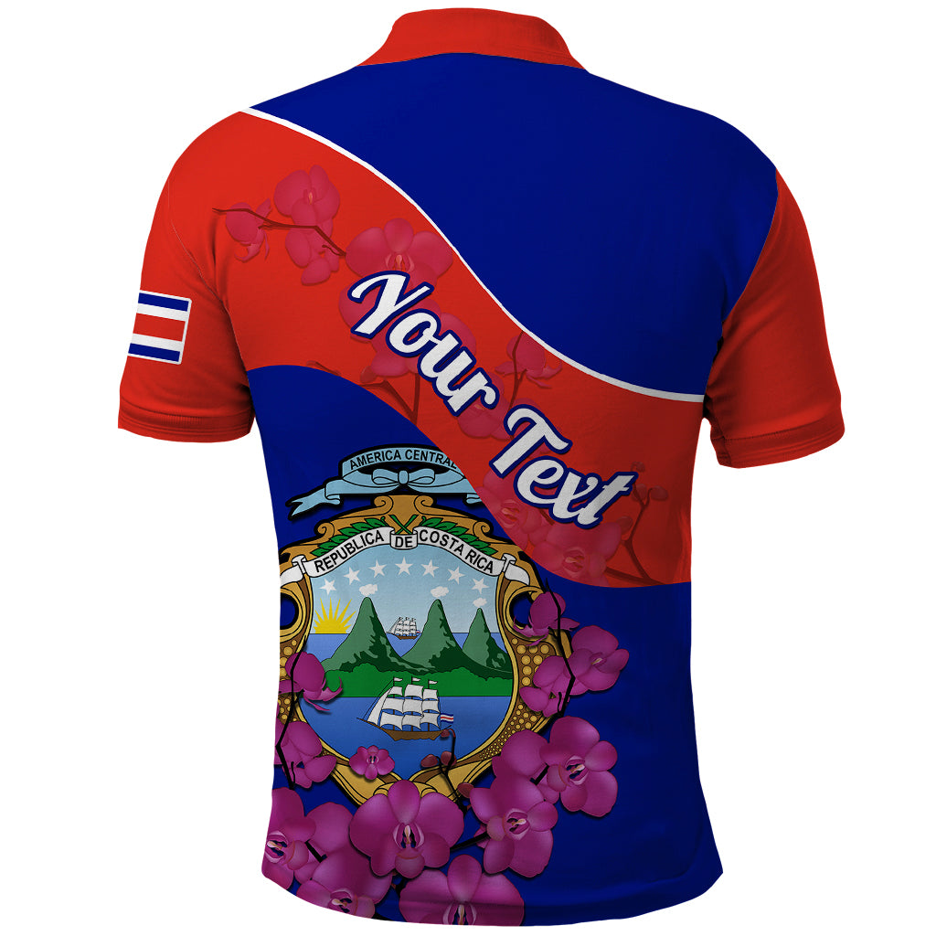 Personalised Costa Rica Polo Shirt Coat Of Arms Mix Purple Orchid - Wonder Print Shop