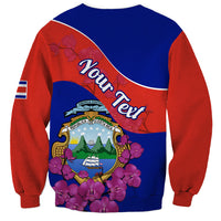 Personalised Costa Rica Sweatshirt Coat Of Arms Mix Purple Orchid - Wonder Print Shop