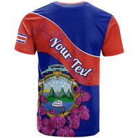 Personalised Costa Rica T Shirt Coat Of Arms Mix Purple Orchid - Wonder Print Shop