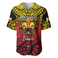 Personalised Marquesas Islands Baseball Jersey Tiki Polynesian Marquesan Pattern - Wonder Print Shop