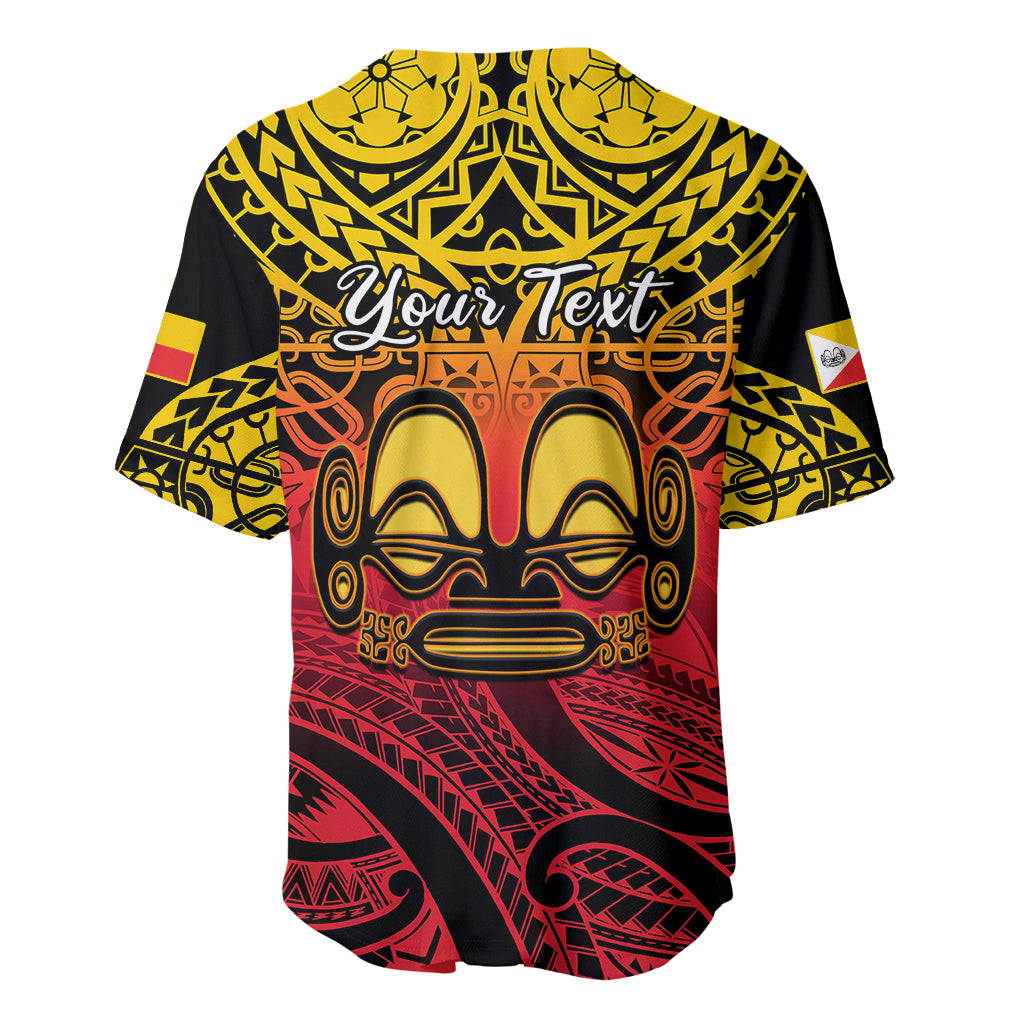 Personalised Marquesas Islands Baseball Jersey Tiki Polynesian Marquesan Pattern - Wonder Print Shop