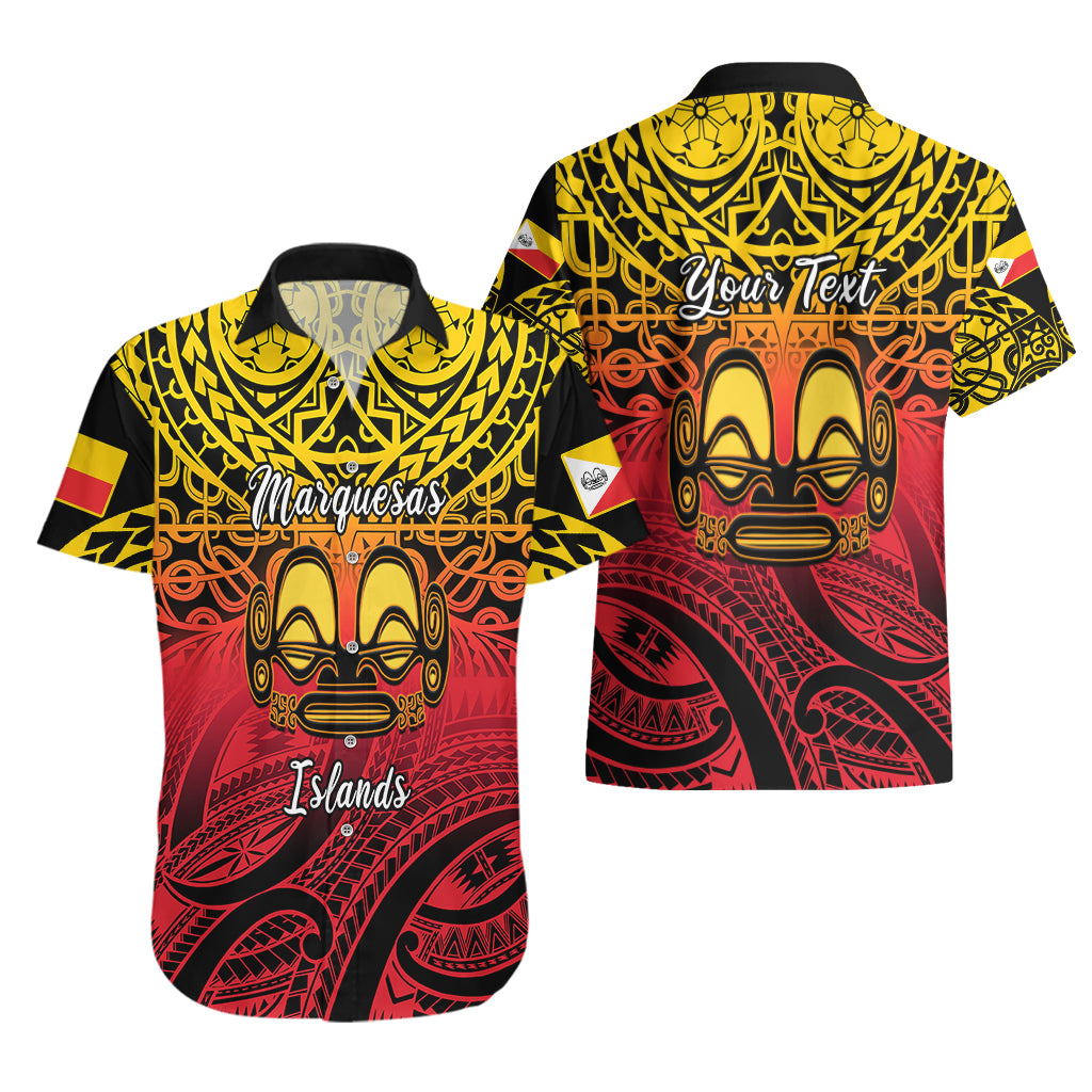 Personalised Marquesas Islands Hawaiian Shirt Tiki Polynesian Marquesan Pattern - Wonder Print Shop