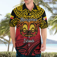 Personalised Marquesas Islands Hawaiian Shirt Tiki Polynesian Marquesan Pattern - Wonder Print Shop