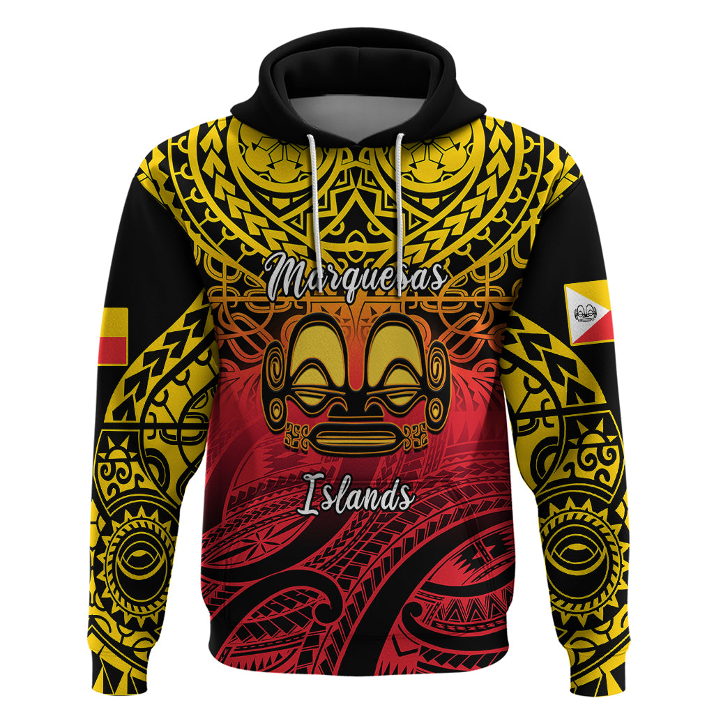 Personalised Marquesas Islands Hoodie Tiki Polynesian Marquesan Pattern - Wonder Print Shop
