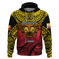 Personalised Marquesas Islands Hoodie Tiki Polynesian Marquesan Pattern - Wonder Print Shop