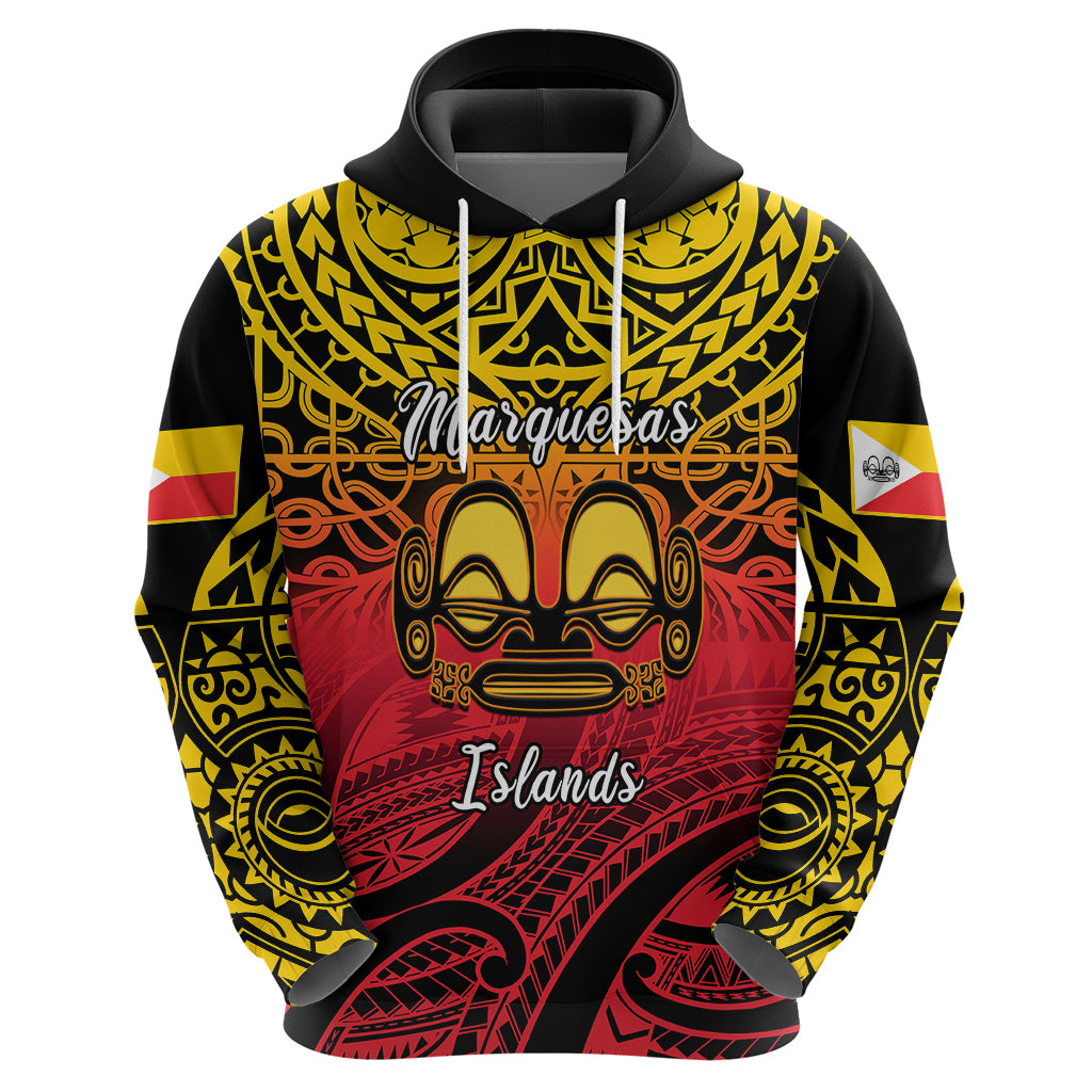 Personalised Marquesas Islands Hoodie Tiki Polynesian Marquesan Pattern - Wonder Print Shop