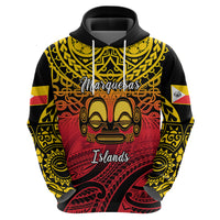 Personalised Marquesas Islands Hoodie Tiki Polynesian Marquesan Pattern - Wonder Print Shop
