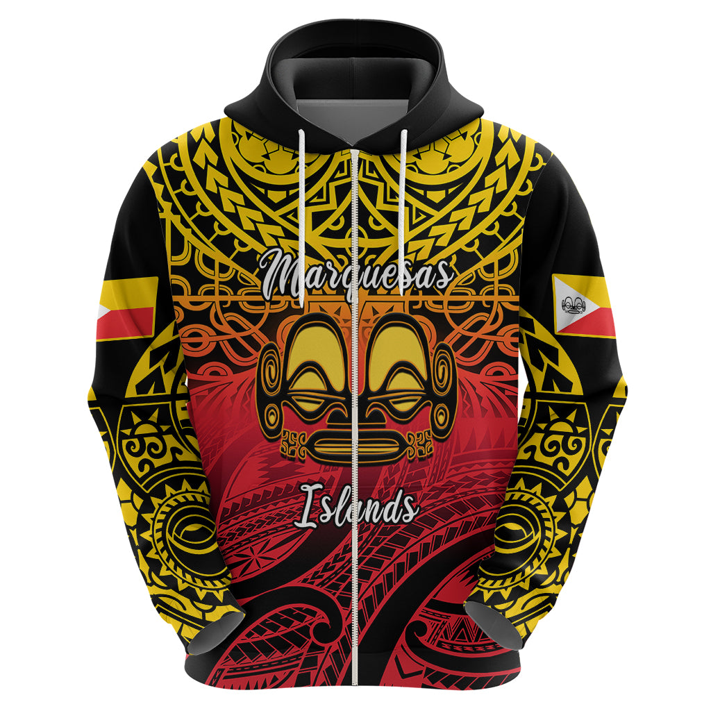 Personalised Marquesas Islands Hoodie Tiki Polynesian Marquesan Pattern - Wonder Print Shop