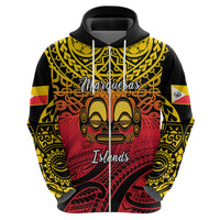 Personalised Marquesas Islands Hoodie Tiki Polynesian Marquesan Pattern - Wonder Print Shop