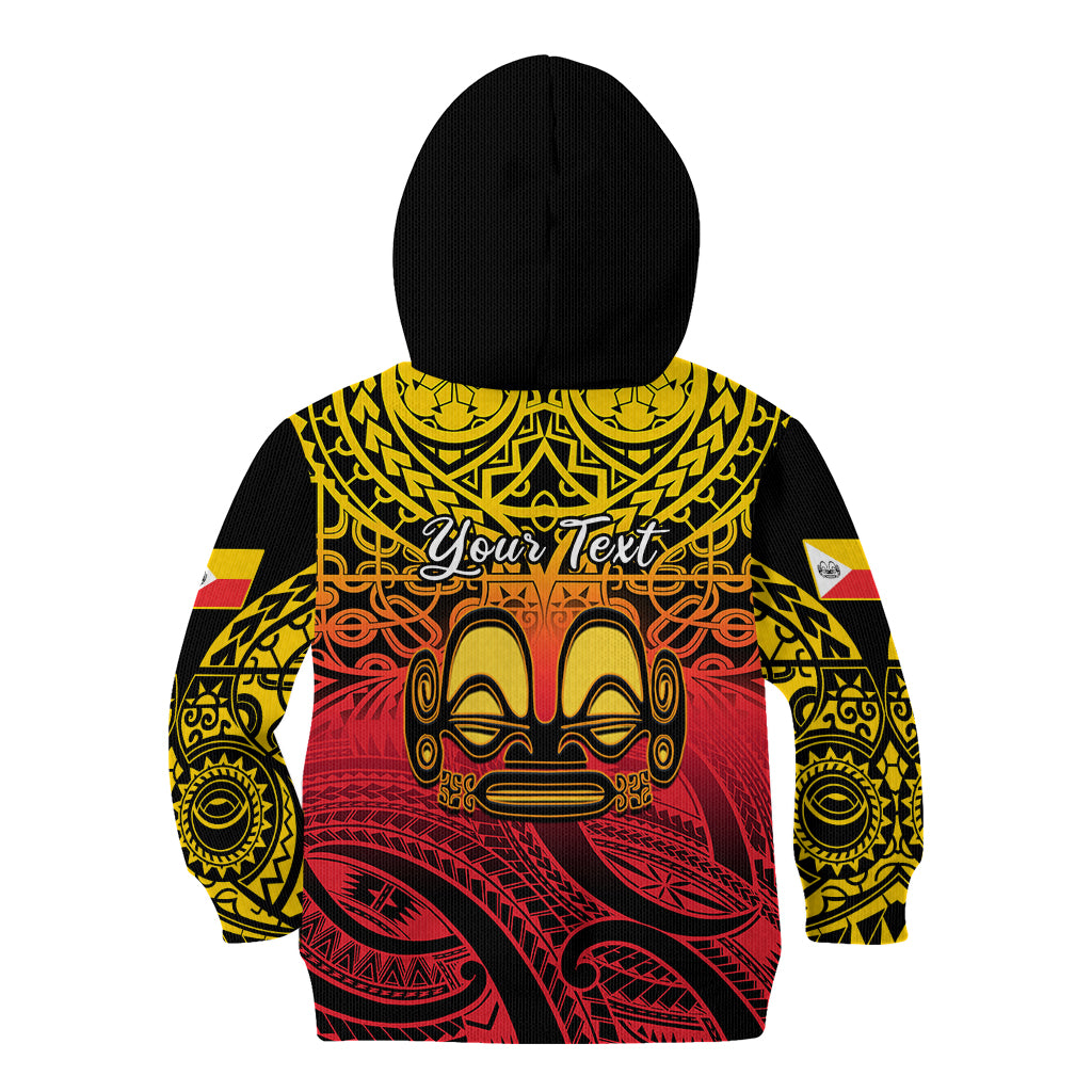 Personalised Marquesas Islands Kid Hoodie Tiki Polynesian Marquesan Pattern - Wonder Print Shop