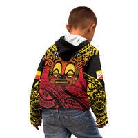 Personalised Marquesas Islands Kid Hoodie Tiki Polynesian Marquesan Pattern - Wonder Print Shop