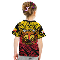 Personalised Marquesas Islands Kid T Shirt Tiki Polynesian Marquesan Pattern - Wonder Print Shop