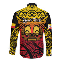 Personalised Marquesas Islands Long Sleeve Button Shirt Tiki Polynesian Marquesan Pattern - Wonder Print Shop