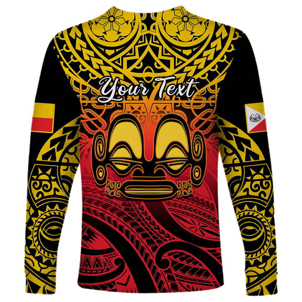 Personalised Marquesas Islands Long Sleeve Shirt Tiki Polynesian Marquesan Pattern - Wonder Print Shop