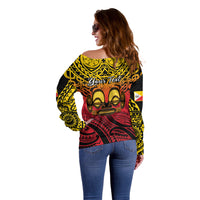 Personalised Marquesas Islands Off Shoulder Sweater Tiki Polynesian Marquesan Pattern - Wonder Print Shop