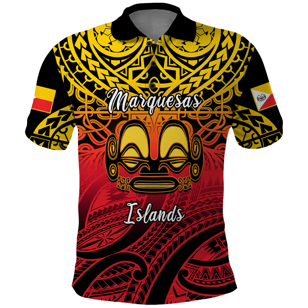 Personalised Marquesas Islands Polo Shirt Tiki Polynesian Marquesan Pattern - Wonder Print Shop