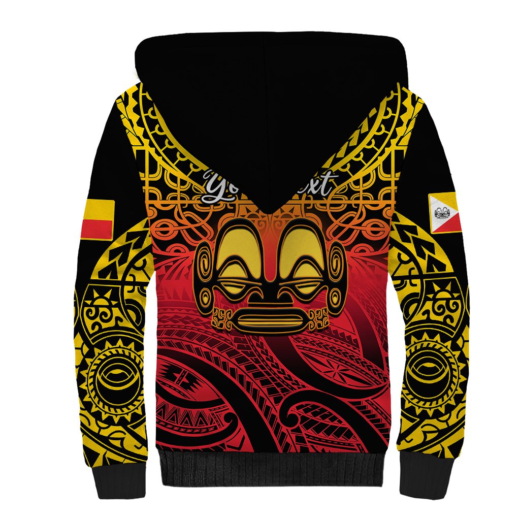 Personalised Marquesas Islands Sherpa Hoodie Tiki Polynesian Marquesan Pattern - Wonder Print Shop