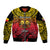 Personalised Marquesas Islands Sleeve Zip Bomber Jacket Tiki Polynesian Marquesan Pattern - Wonder Print Shop