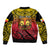 Personalised Marquesas Islands Sleeve Zip Bomber Jacket Tiki Polynesian Marquesan Pattern - Wonder Print Shop