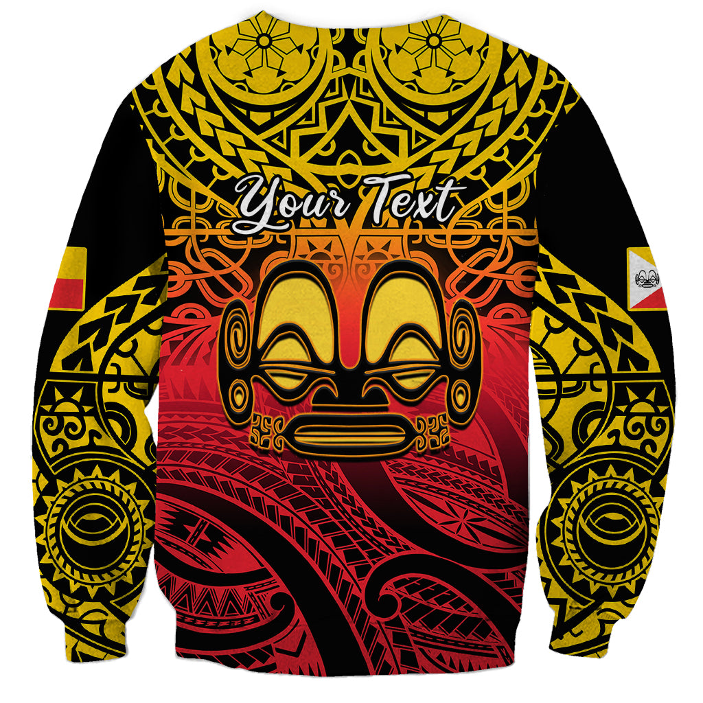 Personalised Marquesas Islands Sweatshirt Tiki Polynesian Marquesan Pattern - Wonder Print Shop