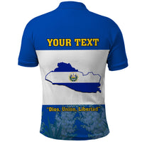 Custom El Salvador Polo Shirt Coat Of Arms Mix Flor De Izote - Wonder Print Shop