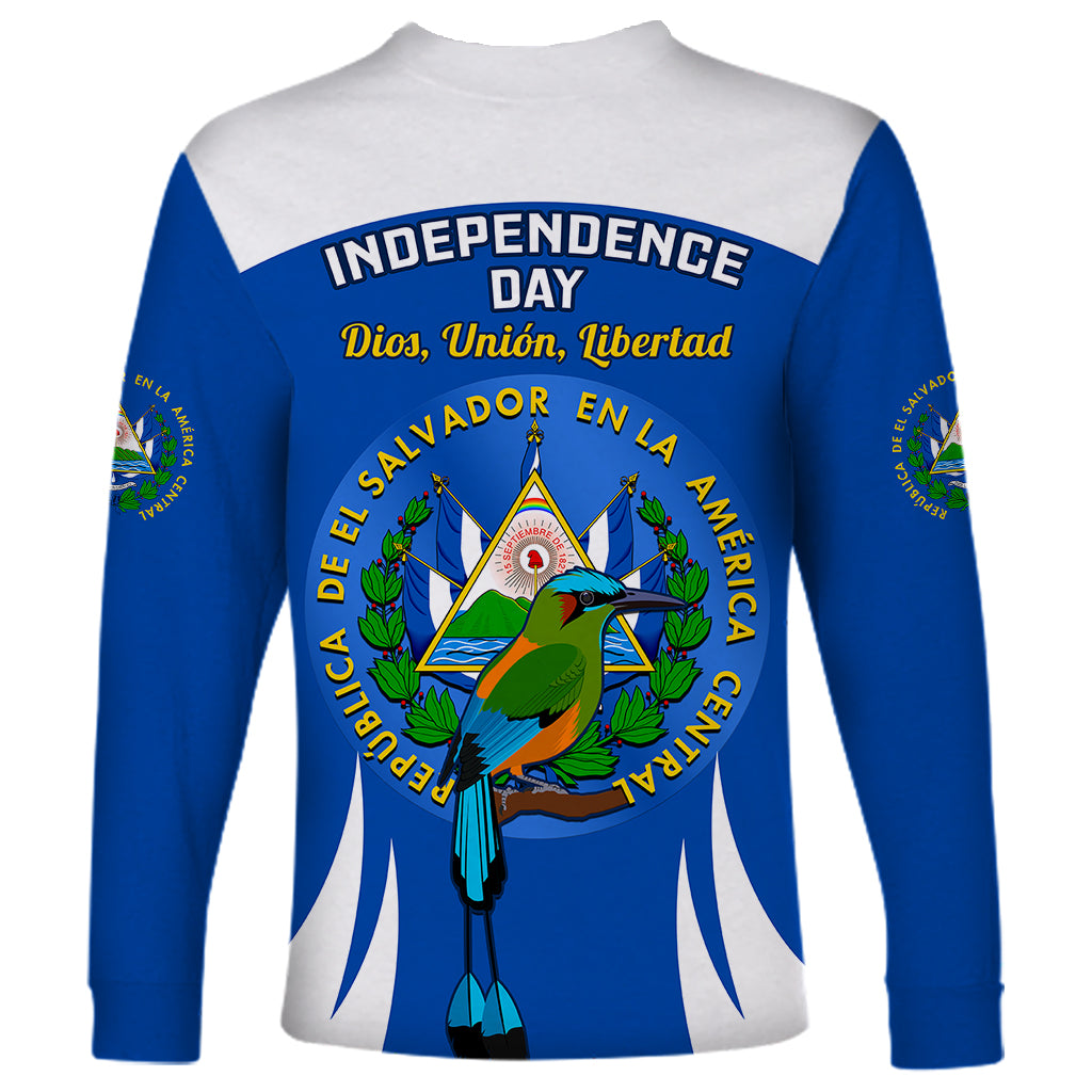 El Salvador Independence Day Long Sleeve Shirt Torogoz With Coat Of Arms Proud - Wonder Print Shop