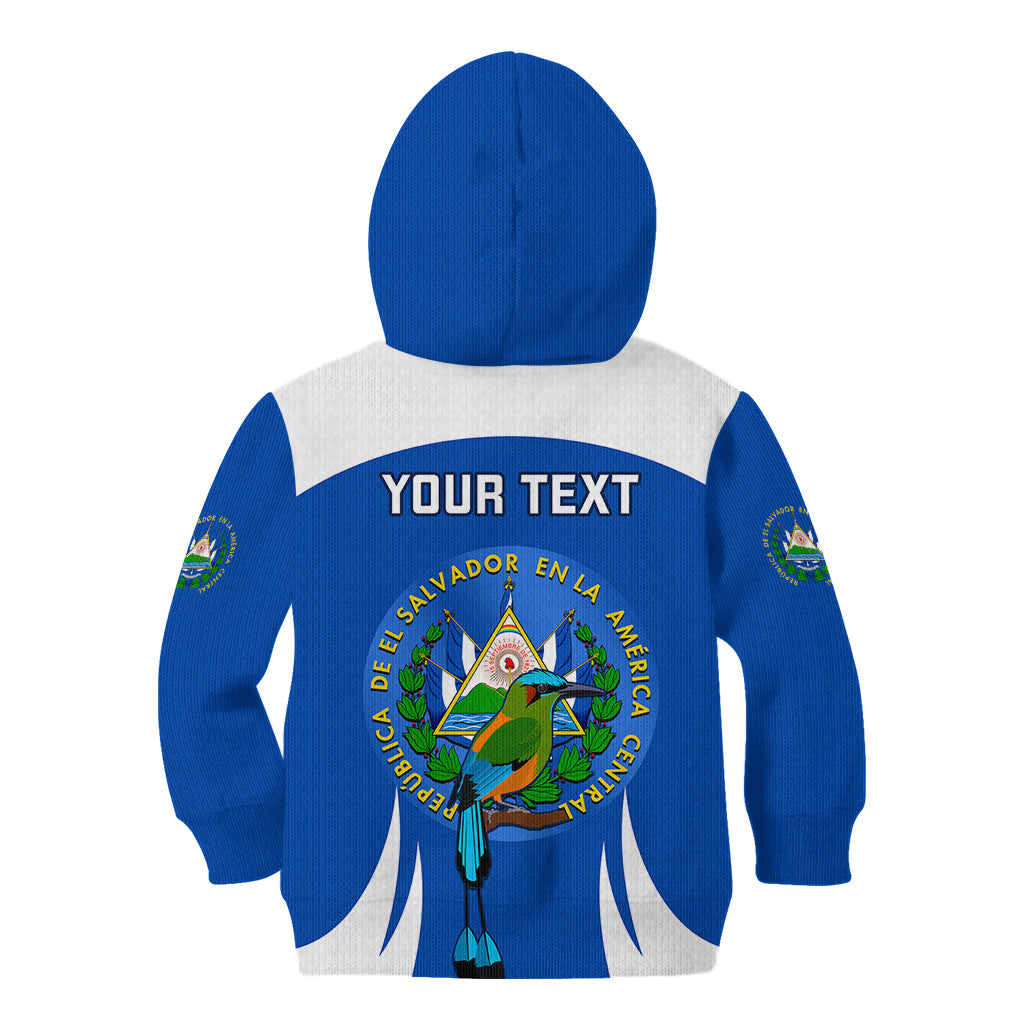 Custom El Salvador Independence Day Kid Hoodie Torogoz With Coat Of Arms Proud - Wonder Print Shop