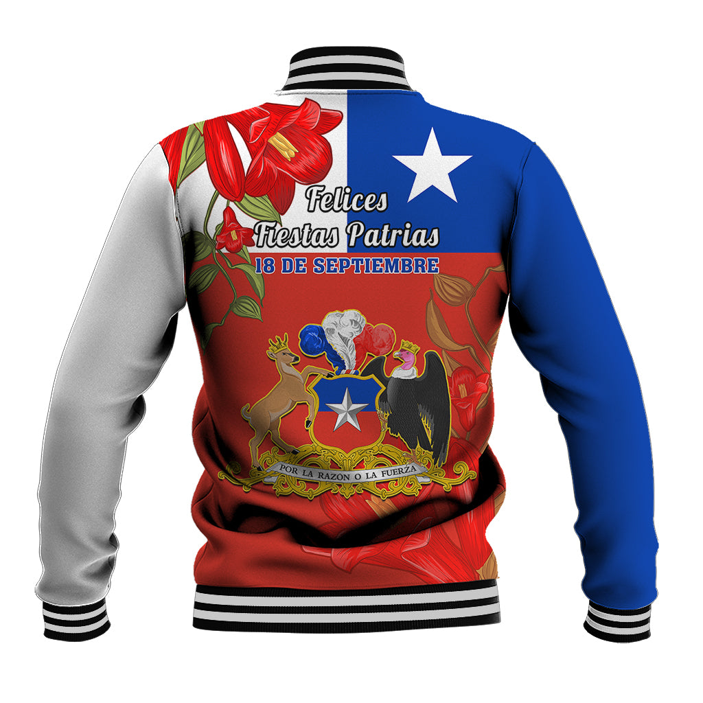 Chile Independence Day Baseball Jacket Chilean Copihue Felices Fiestas Patrias - Wonder Print Shop