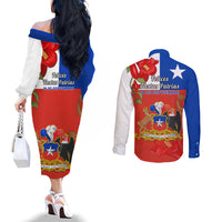 chile-independence-day-couples-matching-off-the-shoulder-long-sleeve-dress-and-long-sleeve-button-shirts-chilean-copihue-felices-fiestas-patrias