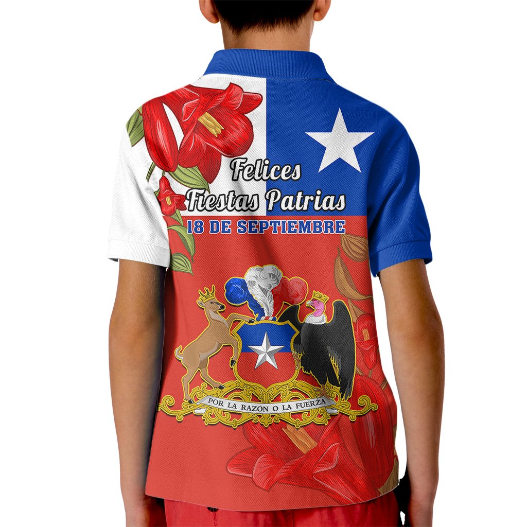 Chile Independence Day Kid Polo Shirt Chilean Copihue Felices Fiestas Patrias - Wonder Print Shop