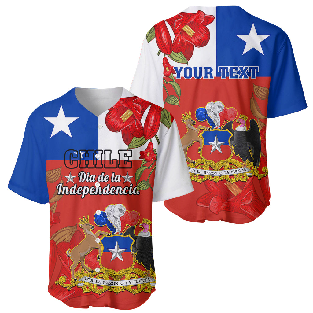 Custom Chile Independence Day Baseball Jersey Chilean Copihue Felices Fiestas Patrias - Wonder Print Shop