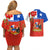 Custom Chile Independence Day Couples Matching Off Shoulder Short Dress and Hawaiian Shirt Chilean Copihue Felices Fiestas Patrias - Wonder Print Shop