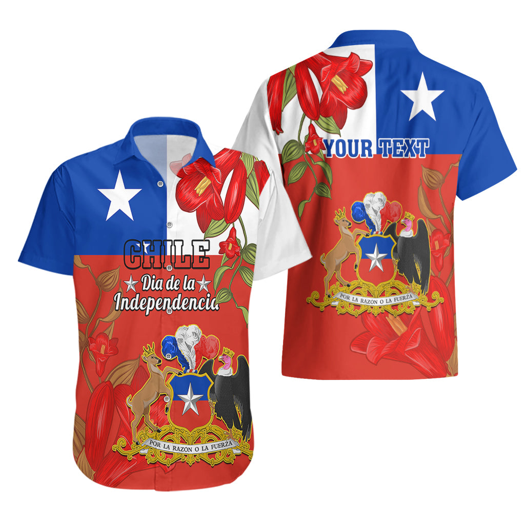 Custom Chile Independence Day Hawaiian Shirt Chilean Copihue Felices Fiestas Patrias - Wonder Print Shop