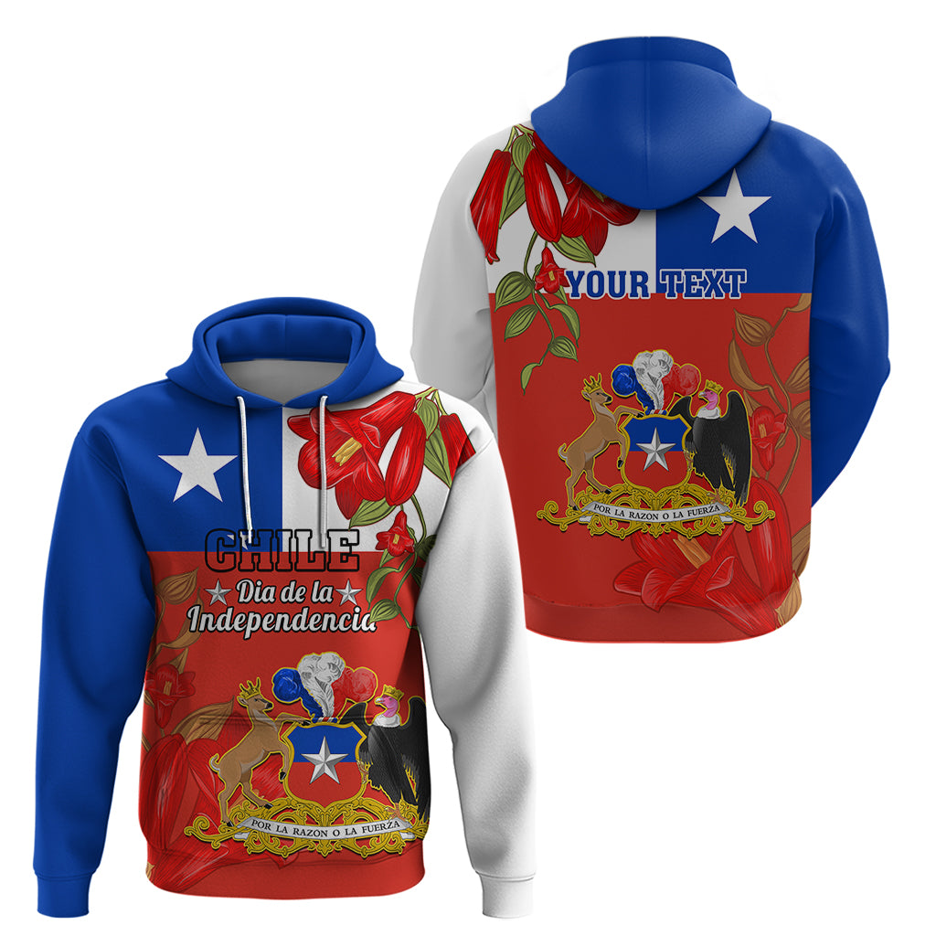 Custom Chile Independence Day Hoodie Chilean Copihue Felices Fiestas Patrias - Wonder Print Shop
