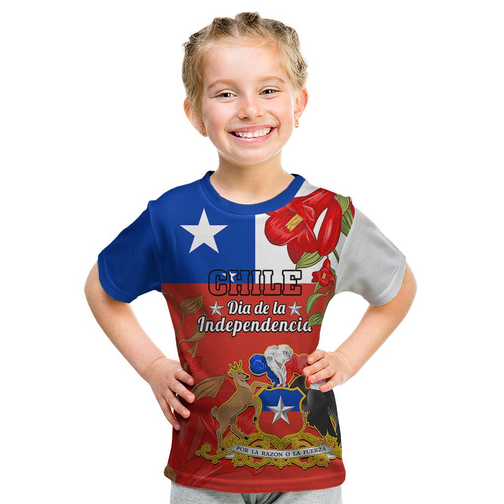 Custom Chile Independence Day Kid T Shirt Chilean Copihue Felices Fiestas Patrias - Wonder Print Shop