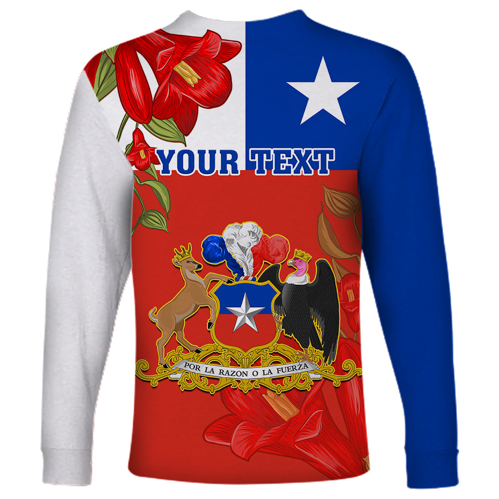 Custom Chile Independence Day Long Sleeve Shirt Chilean Copihue Felices Fiestas Patrias - Wonder Print Shop
