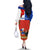Custom Chile Independence Day Off The Shoulder Long Sleeve Dress Chilean Copihue Felices Fiestas Patrias - Wonder Print Shop