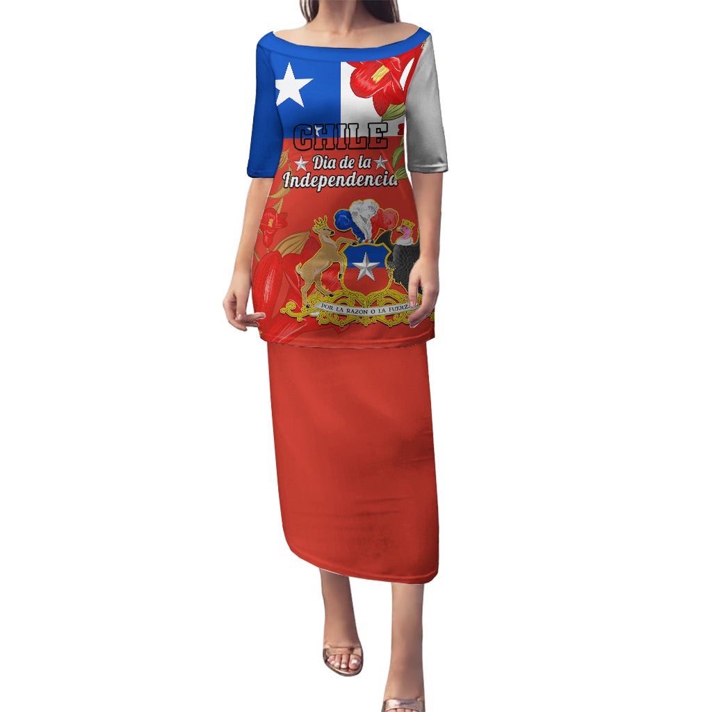 Custom Chile Independence Day Puletasi Chilean Copihue Felices Fiestas Patrias - Wonder Print Shop
