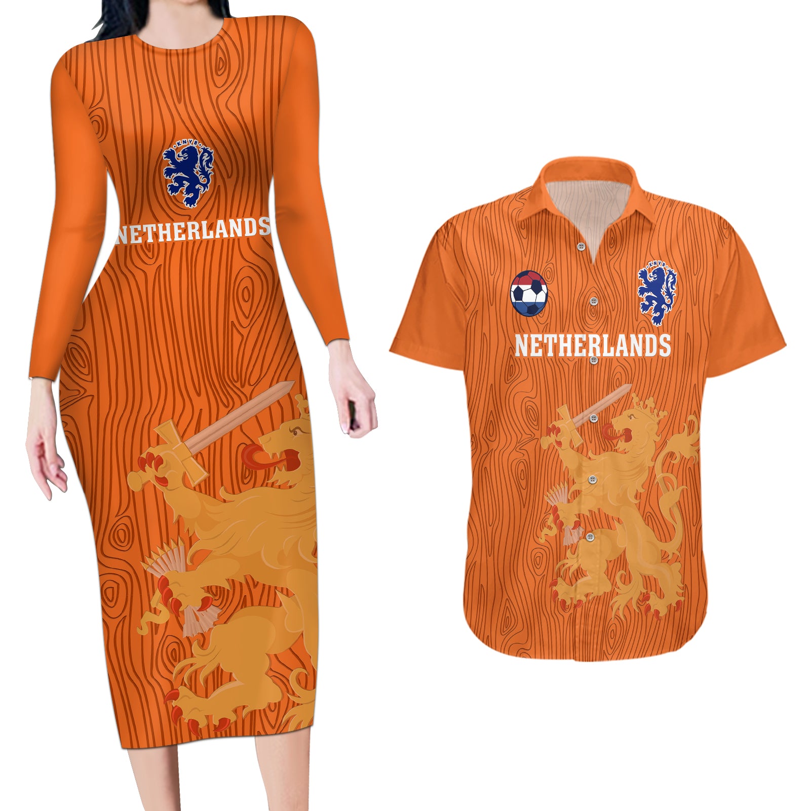 netherlands-football-couples-matching-long-sleeve-bodycon-dress-and-hawaiian-shirt-go-oranje-2023-world-cup