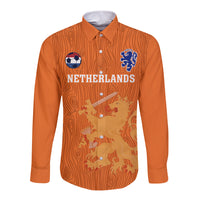 Netherlands Football Long Sleeve Button Shirt Go Oranje 2023 World Cup - Wonder Print Shop
