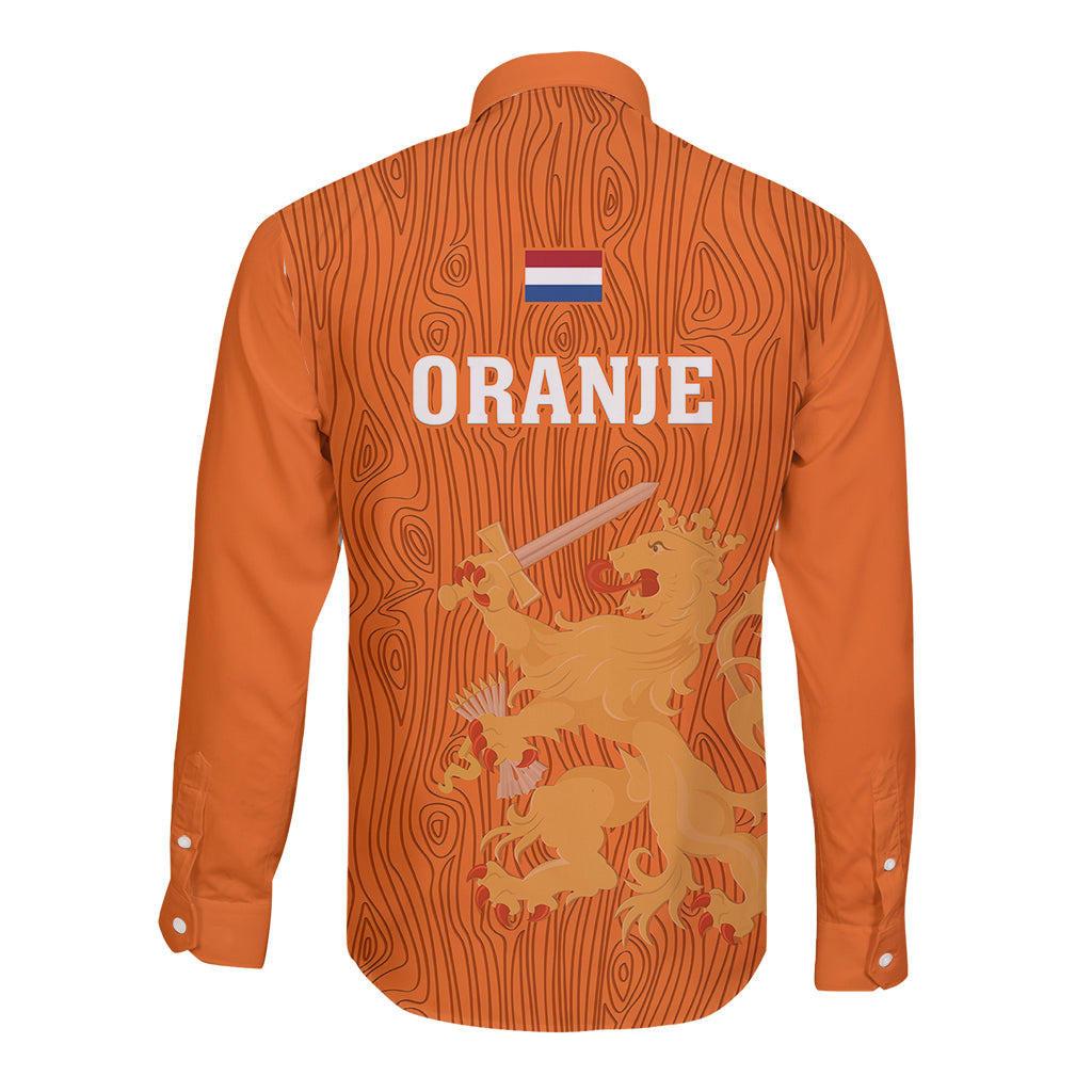 Netherlands Football Long Sleeve Button Shirt Go Oranje 2023 World Cup - Wonder Print Shop