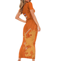 Netherlands Football Short Sleeve Bodycon Dress Go Oranje 2023 World Cup - Wonder Print Shop