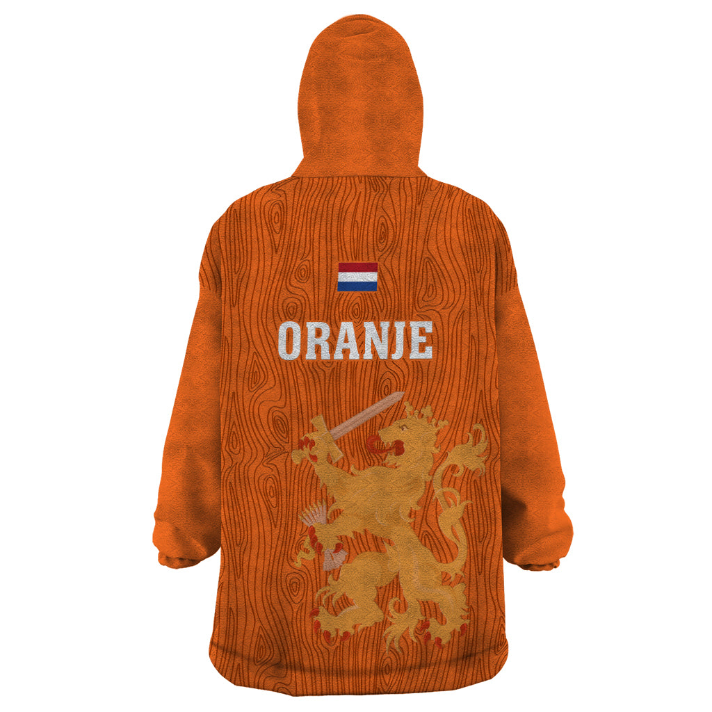 Netherlands Football Wearable Blanket Hoodie Go Oranje 2023 World Cup - Wonder Print Shop