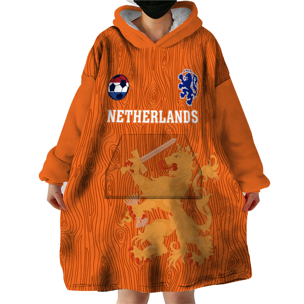 Netherlands Football Wearable Blanket Hoodie Go Oranje 2023 World Cup - Wonder Print Shop