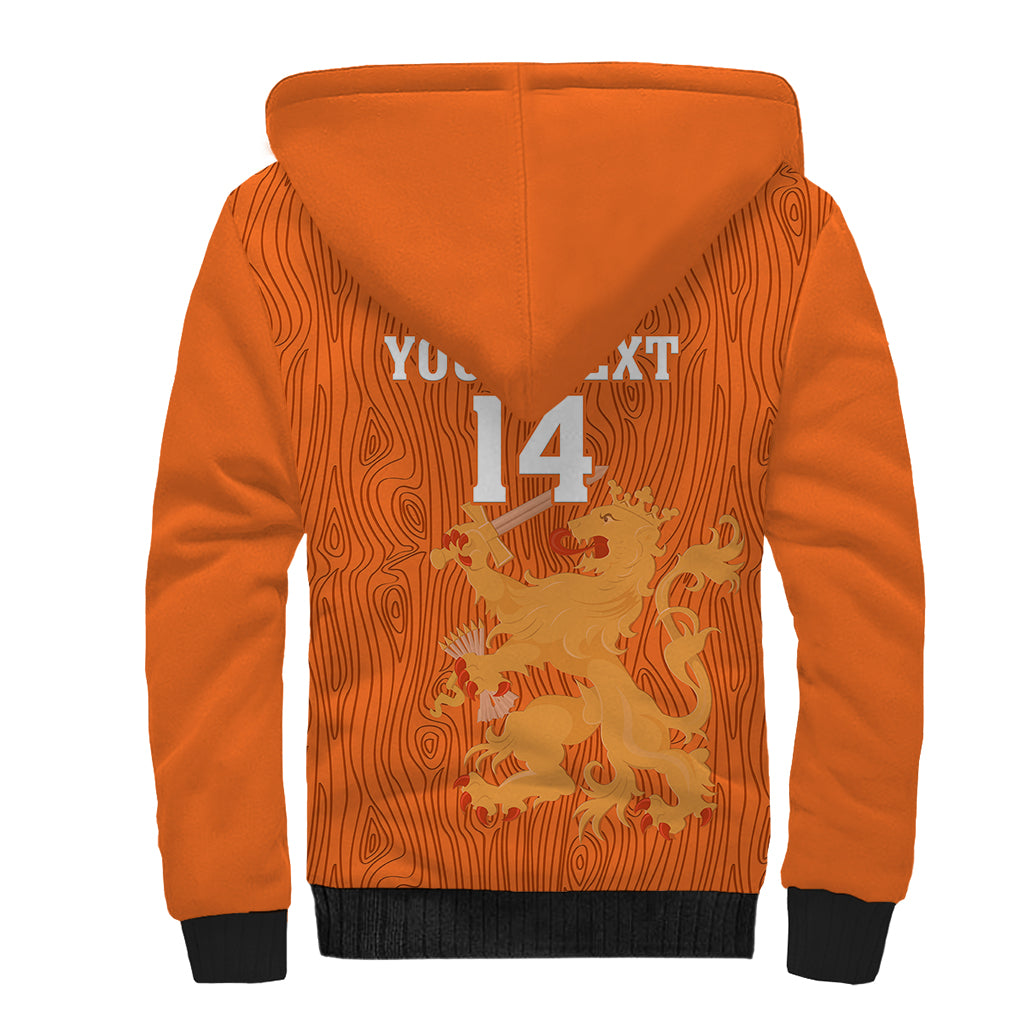 Custom Netherlands Football Sherpa Hoodie Go Oranje 2023 World Cup - Wonder Print Shop