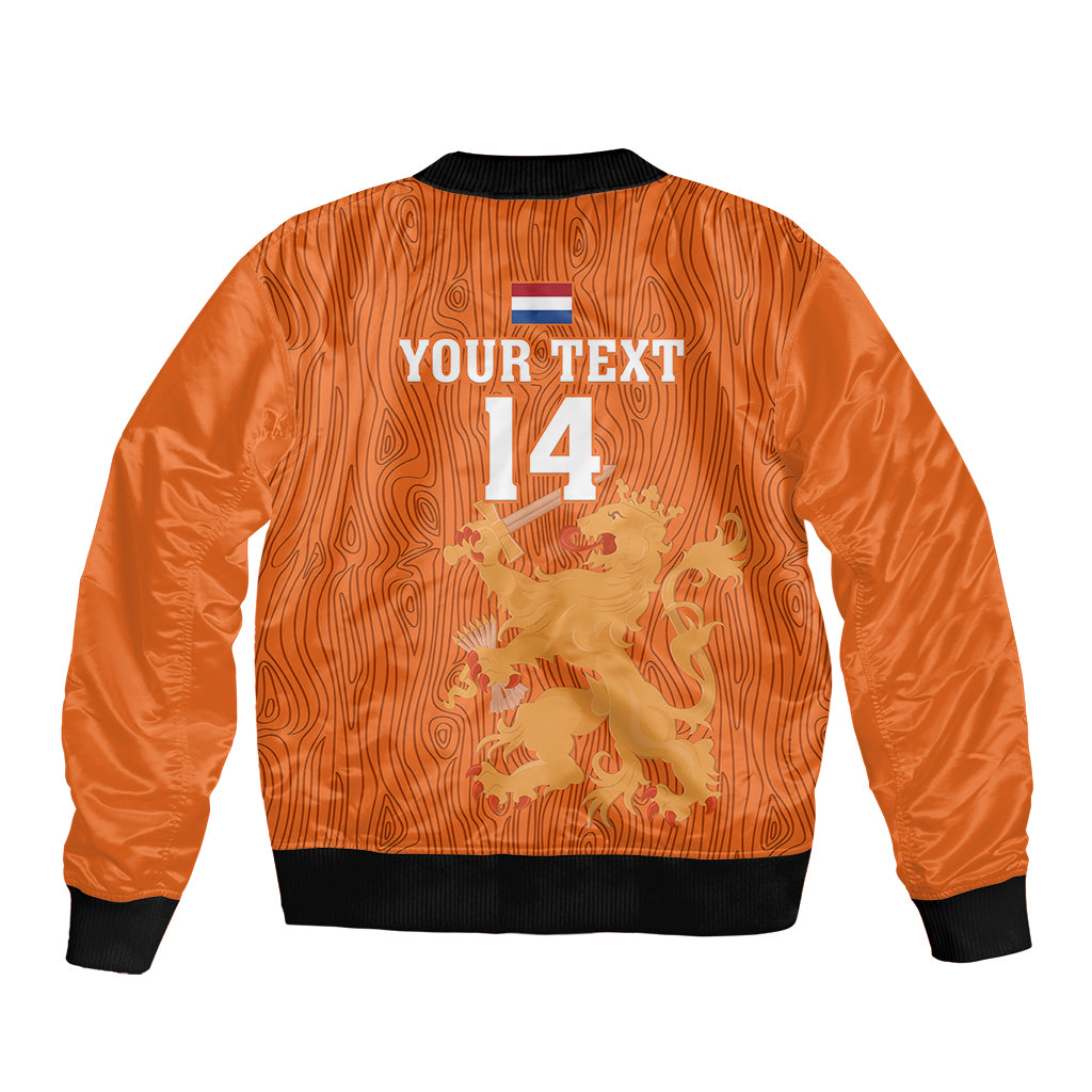 Custom Netherlands Football Sleeve Zip Bomber Jacket Go Oranje 2023 World Cup - Wonder Print Shop