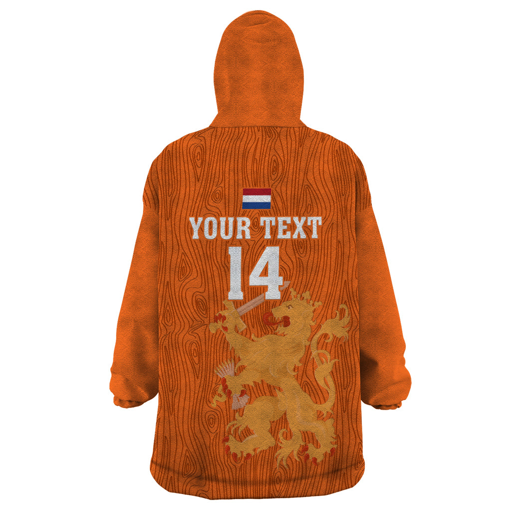 Custom Netherlands Football Wearable Blanket Hoodie Go Oranje 2023 World Cup - Wonder Print Shop