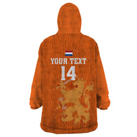 Custom Netherlands Football Wearable Blanket Hoodie Go Oranje 2023 World Cup - Wonder Print Shop