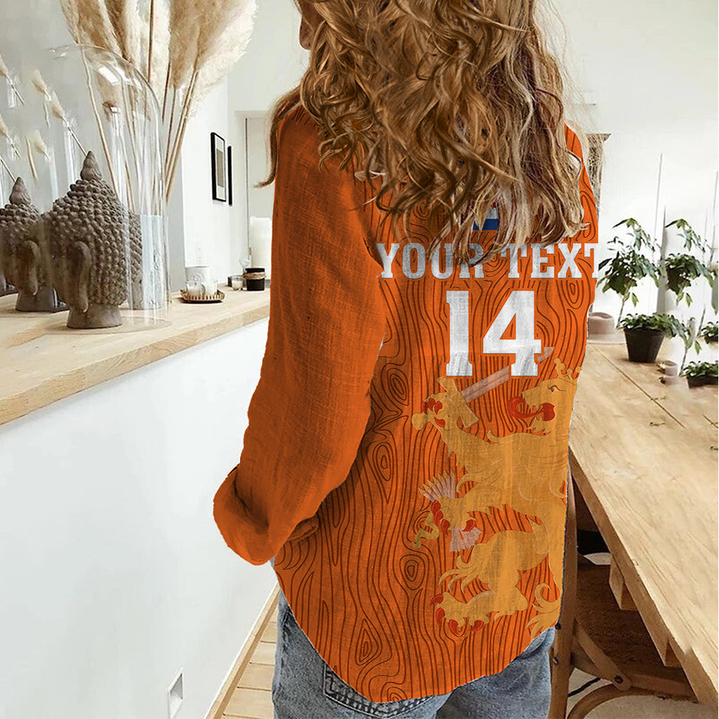 Custom Netherlands Football Women Casual Shirt Go Oranje 2023 World Cup - Wonder Print Shop