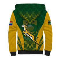 South Africa Rugby Sherpa Hoodie Go Springboks Kente Pattern With Bokke - Wonder Print Shop